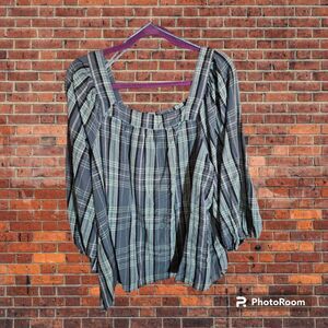 Lauren Conrad Plaid Blouse Size XXL Women's